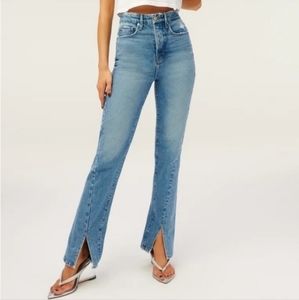 Good American GOOD BOY LONG TWISTED SLIT Jeans